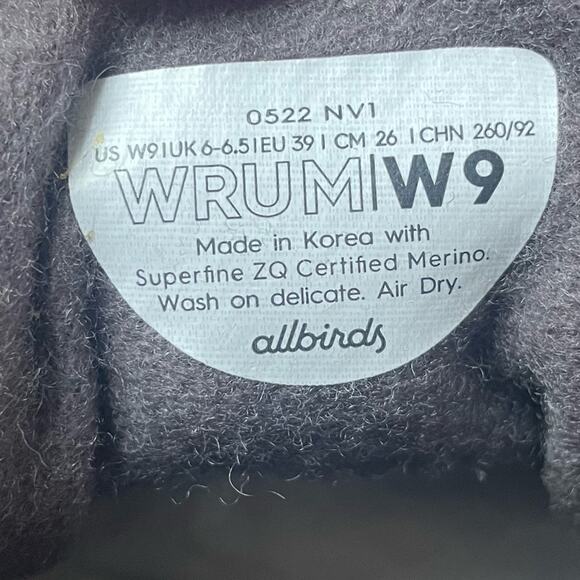 Allbirds Runner Up Wool Mizzle Gray Sneakers NIB‎ Size 9 - Picture 7 of 13